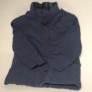 Navy blue corduroy jacket with snaps